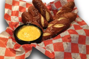 Bavarian pretzel sticks in a basket