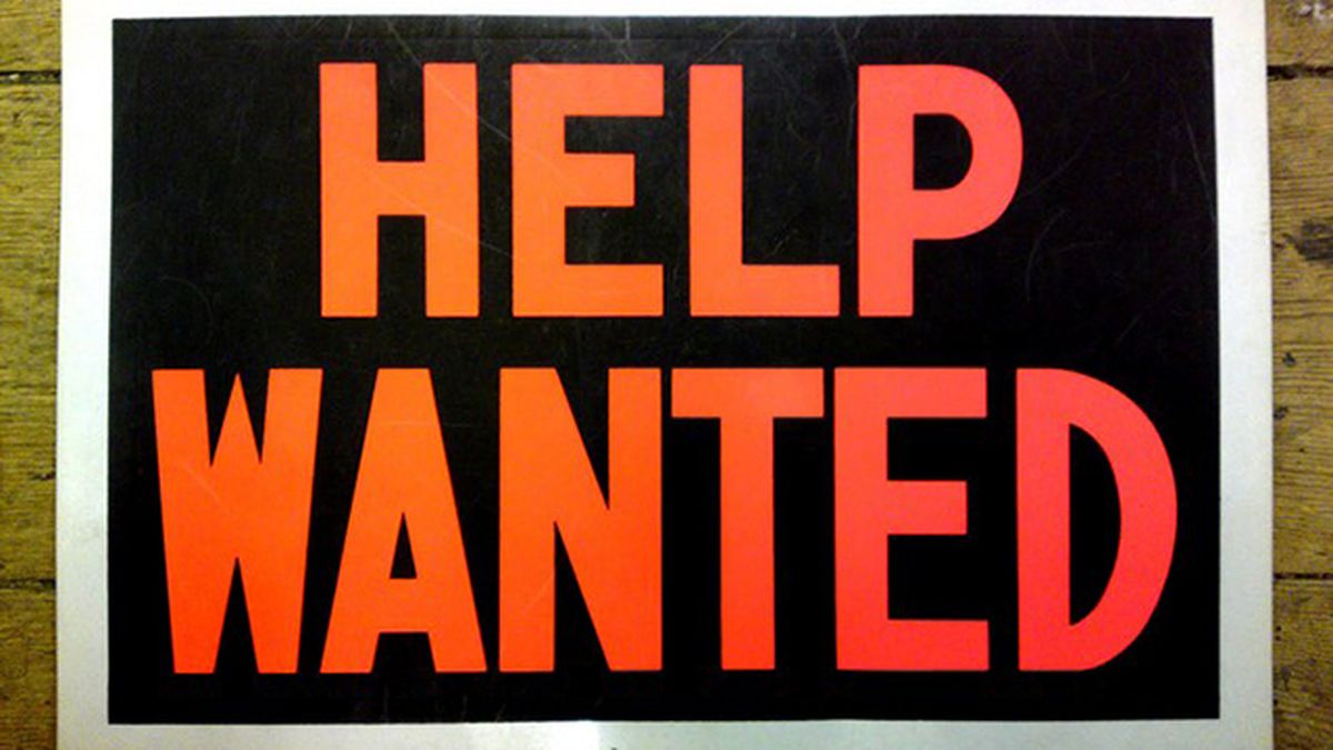 Help Wanted sign as we are hiring